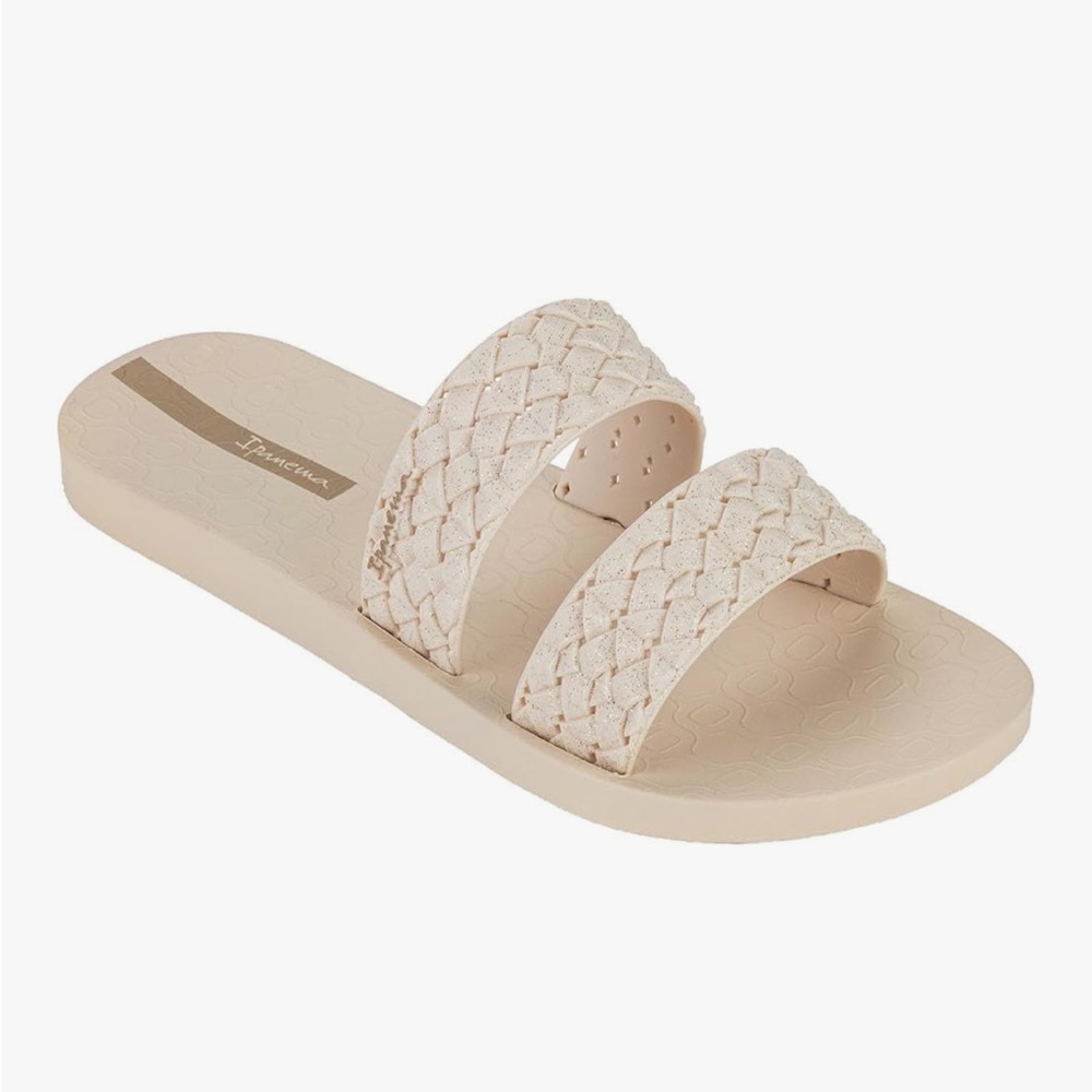 Ipanema Beige/Glitter Renda II Sandals Size 9